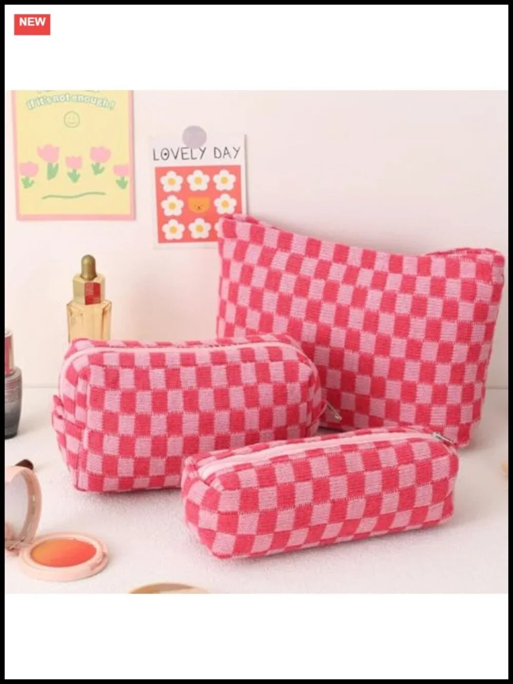 Large Capacity Makeup Bag Set with Pencil Case, Travel Toiletry Organizer,